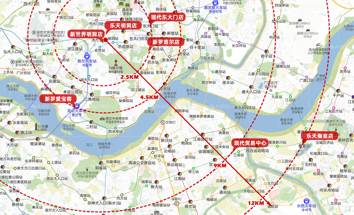 韩国免税店地图